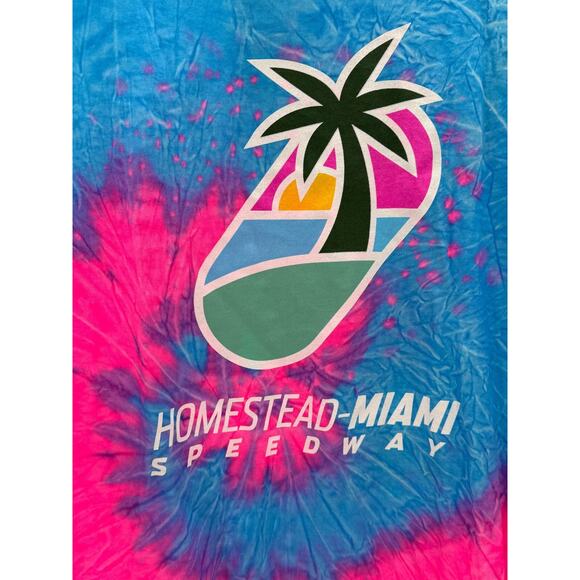 Nascar Homestead Miami Speedway Tie Dye Graphic Print Shirt Size XL Cotton New - Picture 2 of 5